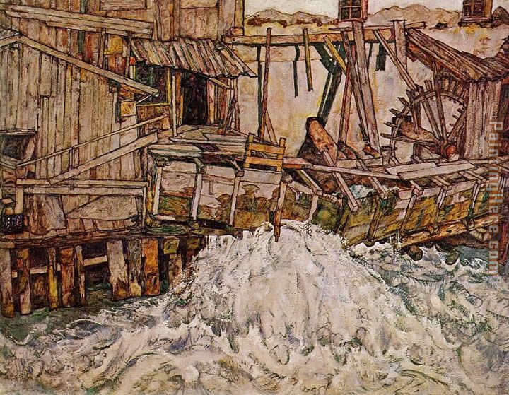 The Mill painting - Egon Schiele The Mill art painting